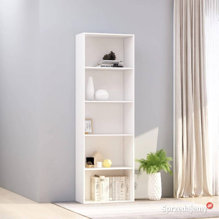 Regał na książki biały 60x30x189 materiał