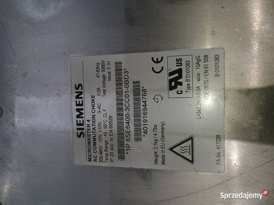 Przełącznik dławiący Siemens Pozostałe Czersk