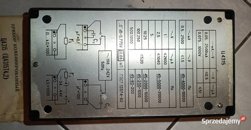 Stary Radziecki Miernik Wskazówkowy U4315 C4315 Poznań