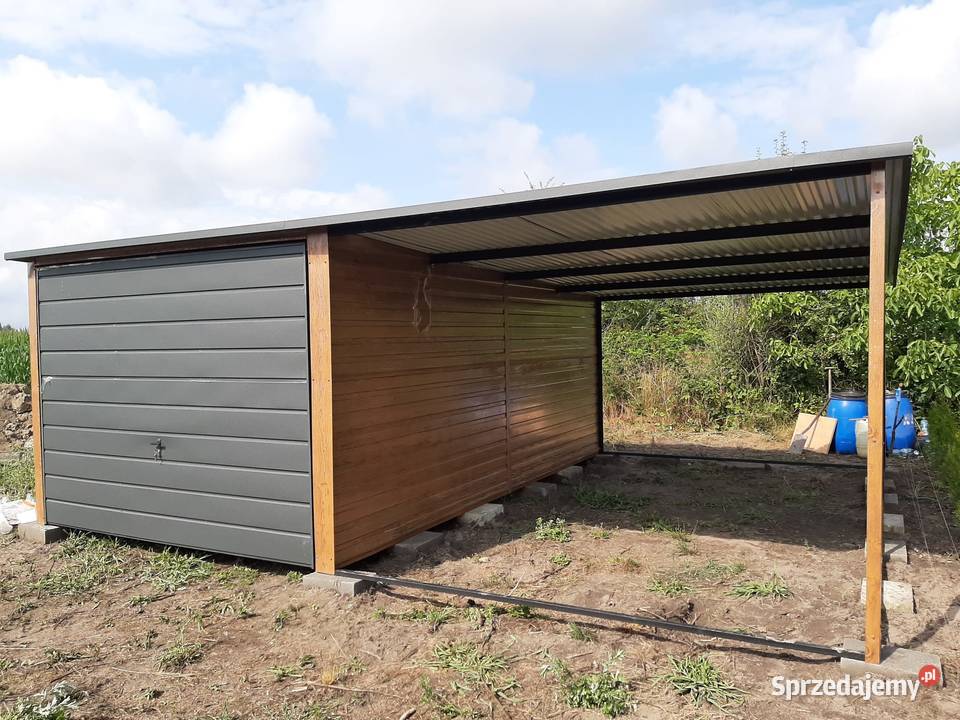 Garaż Blaszany z zadaszeniem bocznym Wiata Hrubieszów