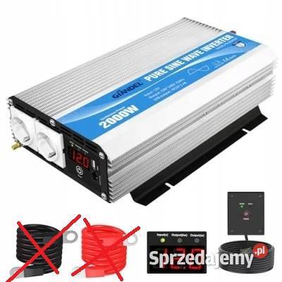 GIANDEL Inwerter 2000W 12V230V Czysty Sinus 2xEU mazowieckie Myszyniec