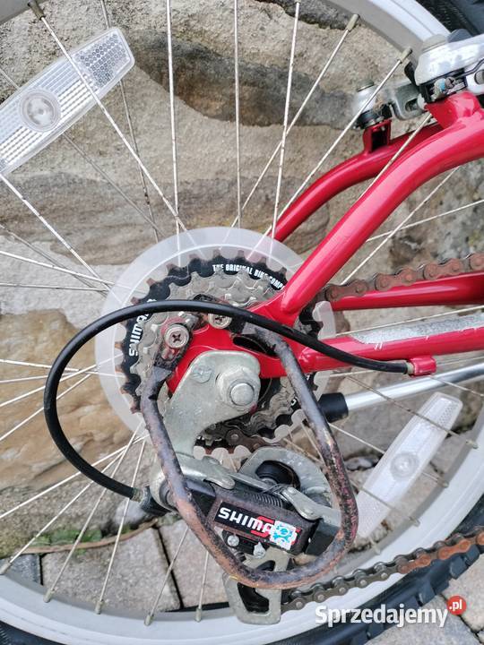 Czerwony rower górski dziecięcy leopard Rocky lubelskie Urszulin