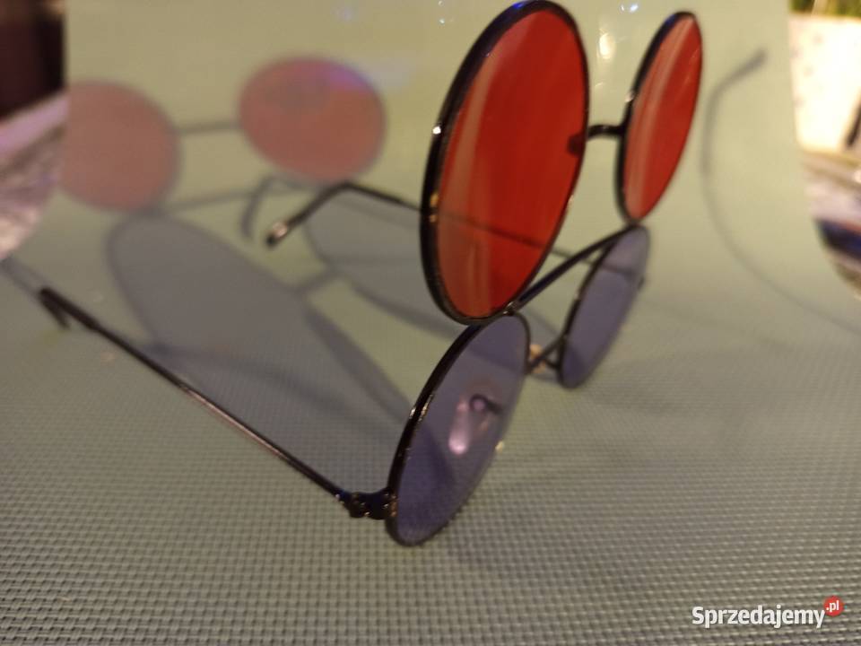 Okrągłe OKULARY PRZECIWSŁONECZNE Lenonki UV400 z mazowieckie Warszawa