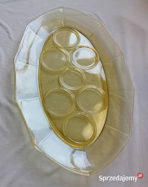 Półmisek pod kieliszki do jajek i solniczkę Porcelana i szkło Porcelana i szkło Koźminek