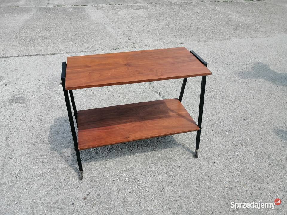 Stolik RTV Patyczak na kółkach PRL vintage dolnośląskie Legnica