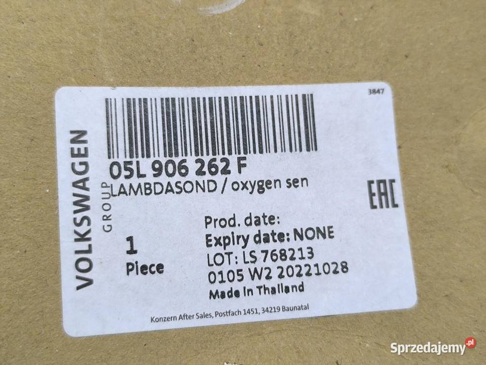 SONDA LAMBDA ORGINAŁ NOWA VOLKSWAGEN OE