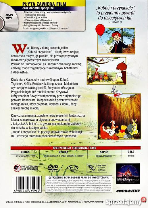 KUBUŚ I PRZYJACIELE DISNEY DVD wielkopolskie Kalisz