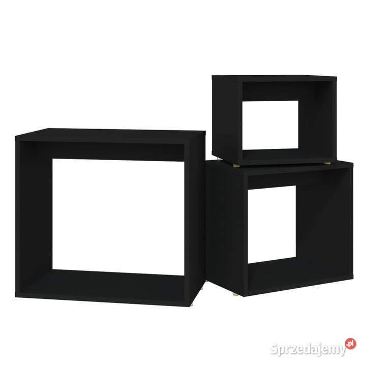 Stoliki wsuwane pod siebie 3 czarne WM808577 Warszawa