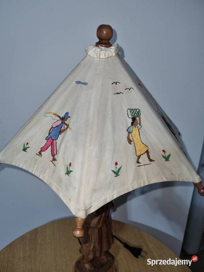 Lampa Stołowa Figurka Drewniana wielkopolskie Wola Podłężna