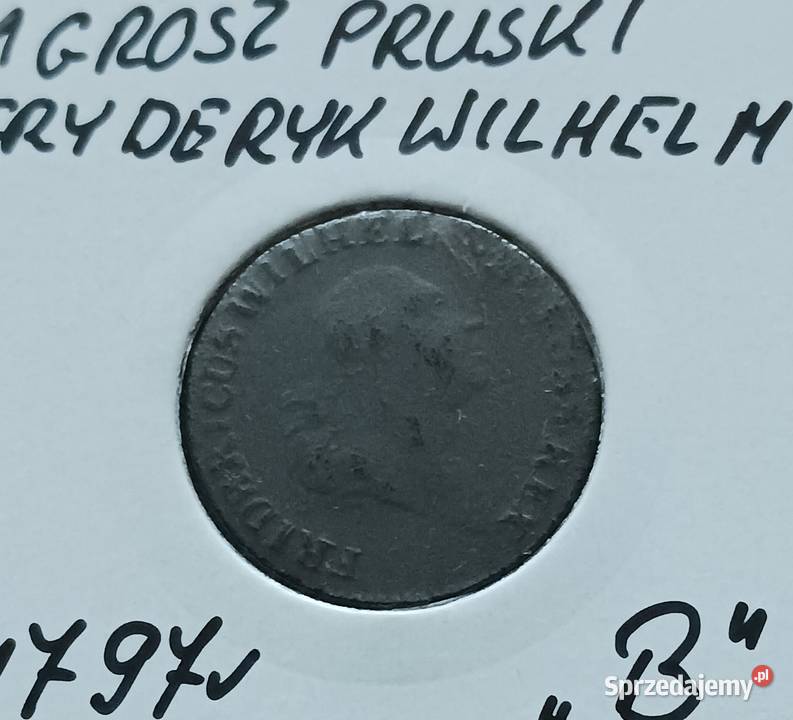 1 Grosz Pruski Fryderyk Wilhelm 1797 r men B Konin