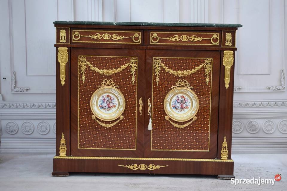 Pałacowa Komoda Ludwik XVI Medalion Porcelanowy Meble Kraków