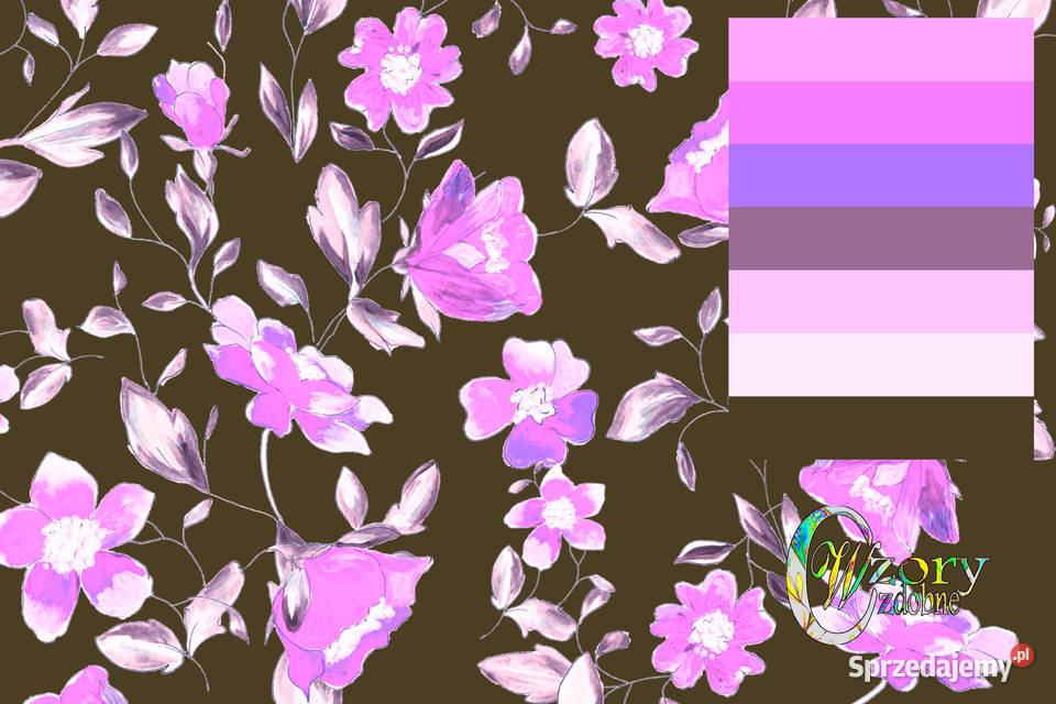 Tkanina z wydrukowanym wzorem Painted flowers Dla kobiet Poznań
