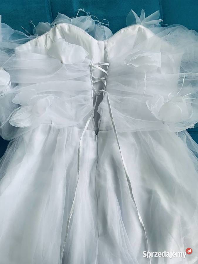 Suknia ślubna boho wiązana opadające rękawki Damska Jelenia Góra