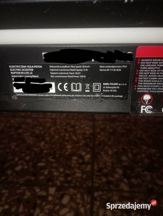 Hulajnoga elektryczna Ruptor r1 lite v2 Wołów