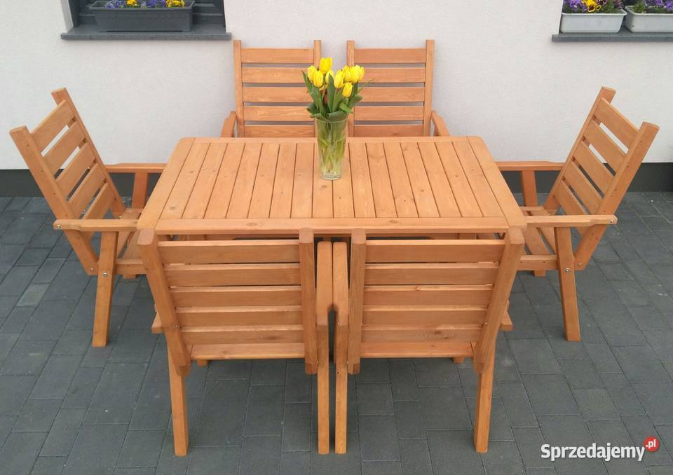 Zestaw meble ogrodowe drewniane tarasowe typ L śląskie Kalety