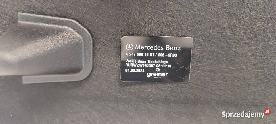 MERCEDES W247 PÓŁKA BAGAŻNIKA A2476901601 dolnośląskie sprzedam