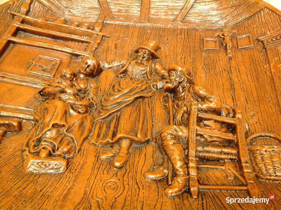 STARY OBRAZ PŁASKORZEŹBA Z WOSKU PSZCZELEGO Nowa Sól