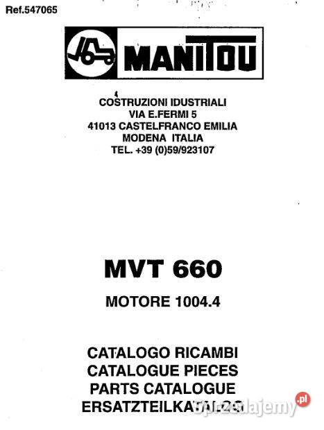 Manitou MVT660 katalog części zamiennych Kielce