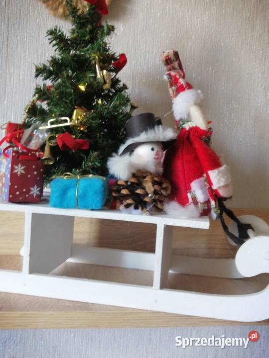 Stroik świąteczny oświetlony na saniach Ozdoba Katowice