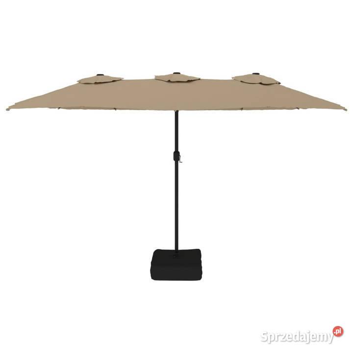 Podwójny parasol ogrodowy z LED kolor taupe Warszawa