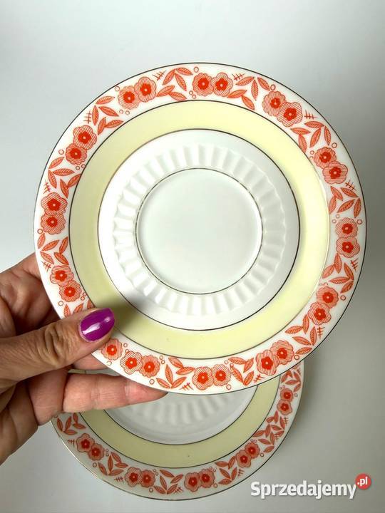Trio zestaw śniadaniowy Hutschenreuther stara Porcelana i szkło małopolskie Kraków