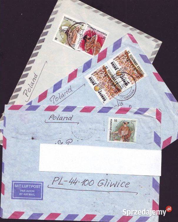 Kop z koresp filat Grecja Polska 3 Gliwice