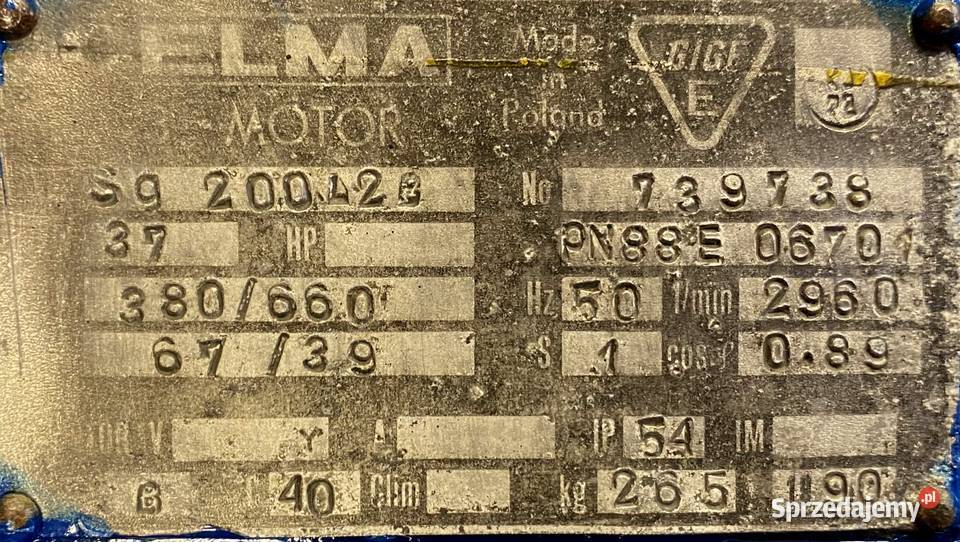 silnik elektryczny 37kW 2960obr 3fazowy CELMA Pigża