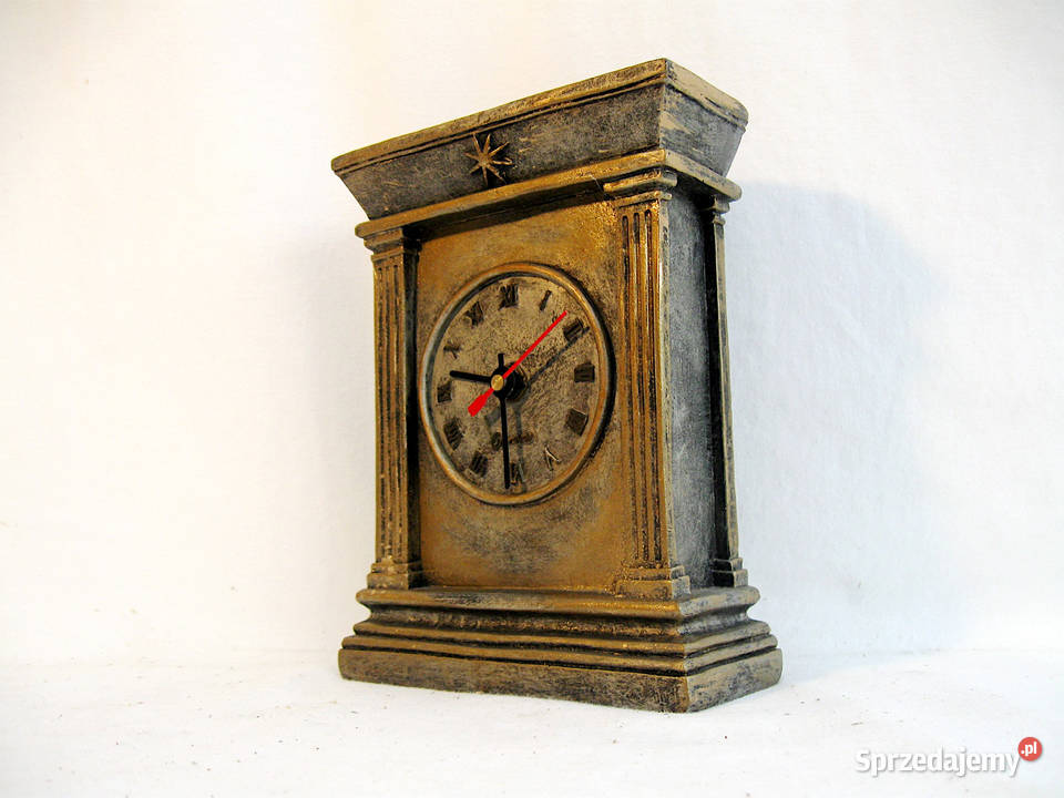 Efektowny zegar kominkowy odcienie szarości Wyposażenie wnętrz sprzedam