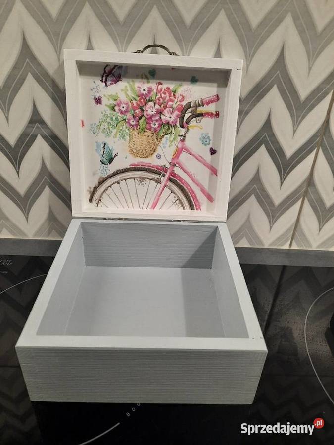 Szkatułka z rowerem decoupage Dekoracje i ozdoby opolskie Kędzierzyn-Koźle
