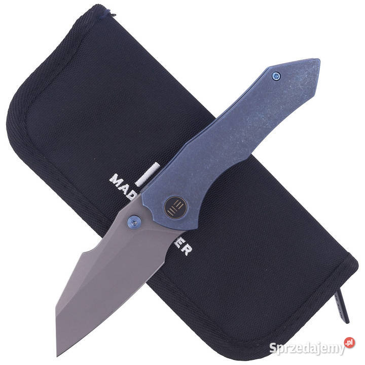 Nóż składany WE Knife HighFin Blue Titanium Gray