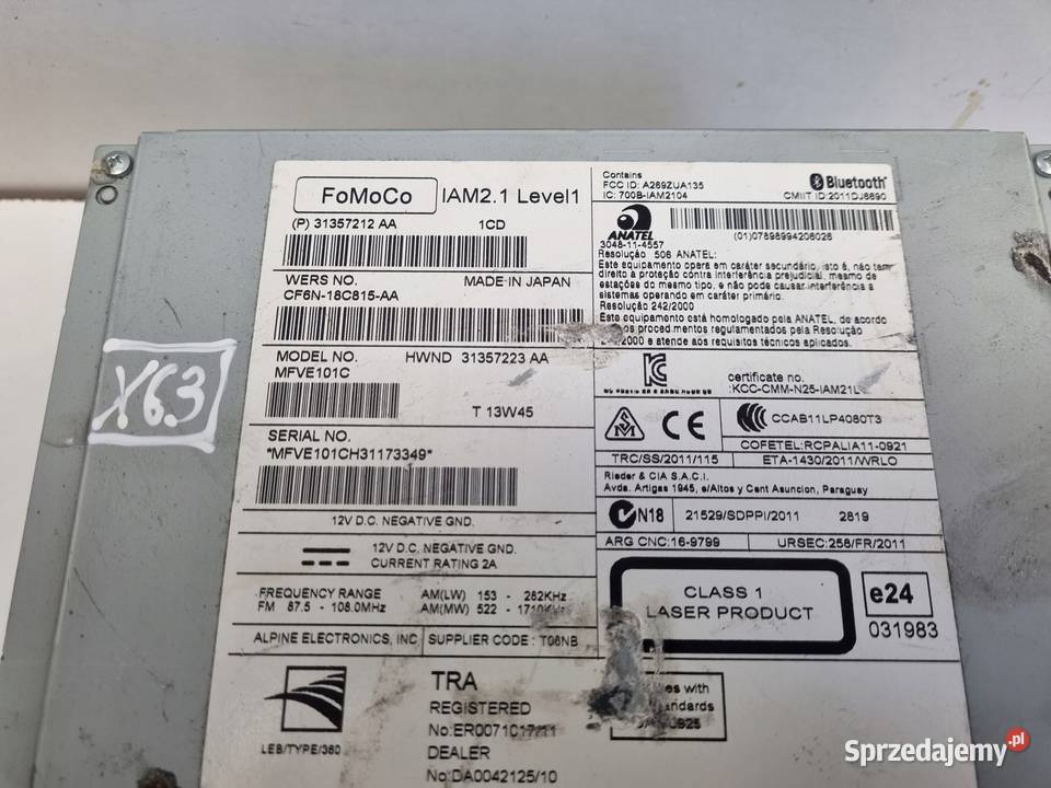Volvo V40 II V60 S60 II CZYTNIK PŁYT CD radio lubelskie Janów