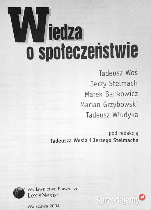 Wiedza o społeczeństwie Tadeusz Woś i inni Rok wydania 2004 lubelskie