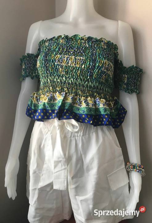 Bluzka hiszpanka z jedwabiu naturalny 8 wzorów pomarańczowy Białystok