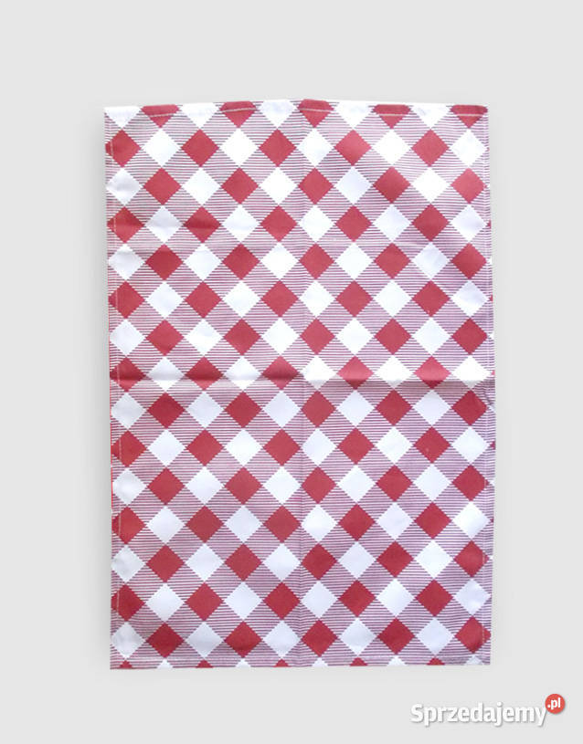 bordowa serweta w kratkę bawełniana serwetka Obrusy i serwety Łódź