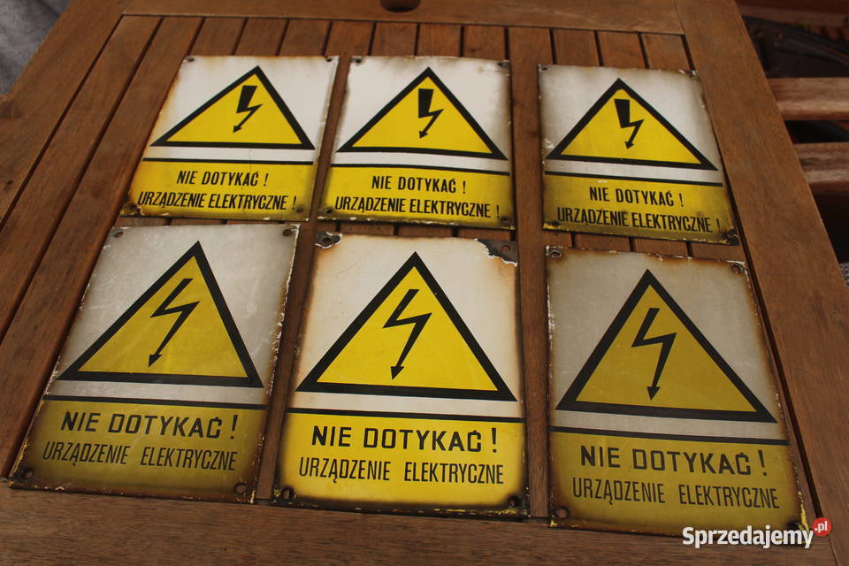 tabliczka metalowa PRL zestaw 6 Kalisz