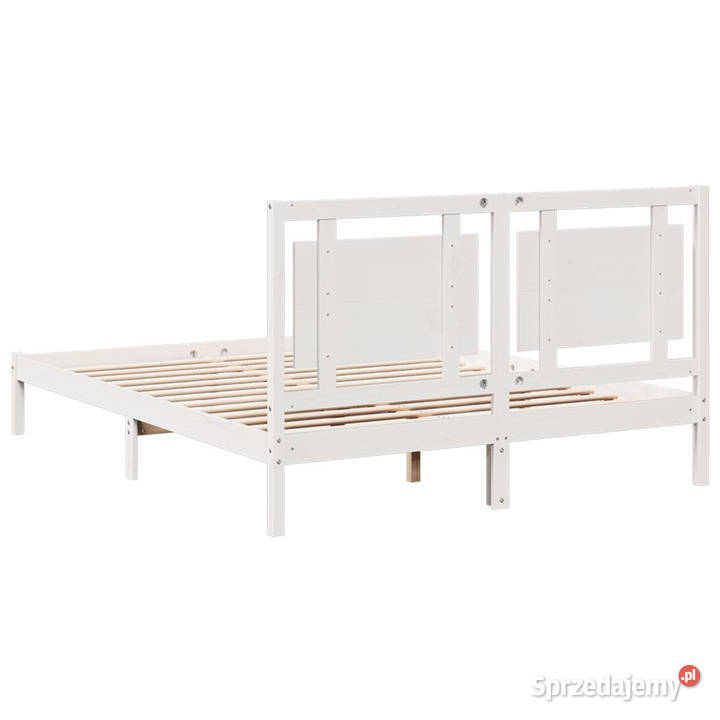 Dłuższe łóżko bez materaca białe lite drewno 225cm