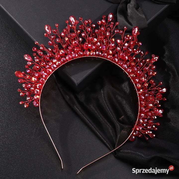 Opaska do włosów korona tiara cyrkonie koraliki Szczecin