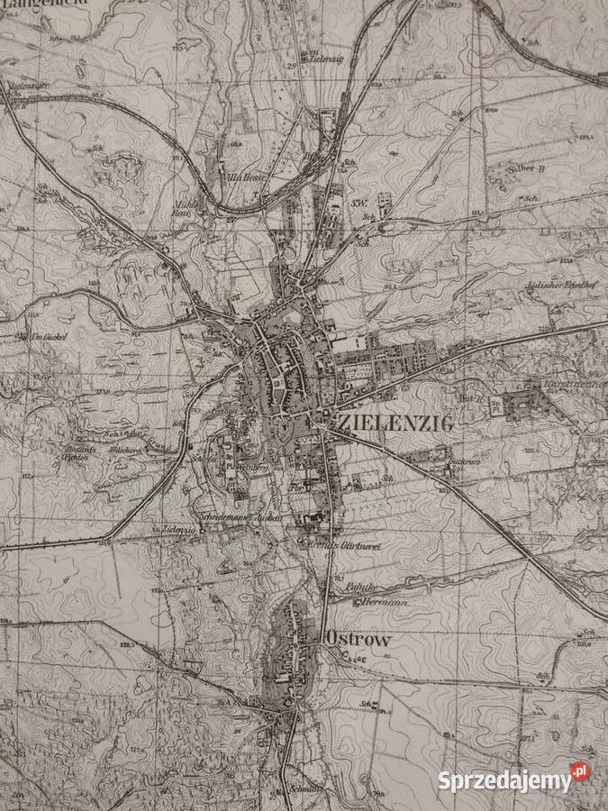 1222 SULĘCIN Niemiecka Mapa Sulęcina Antykwariat Szczecin