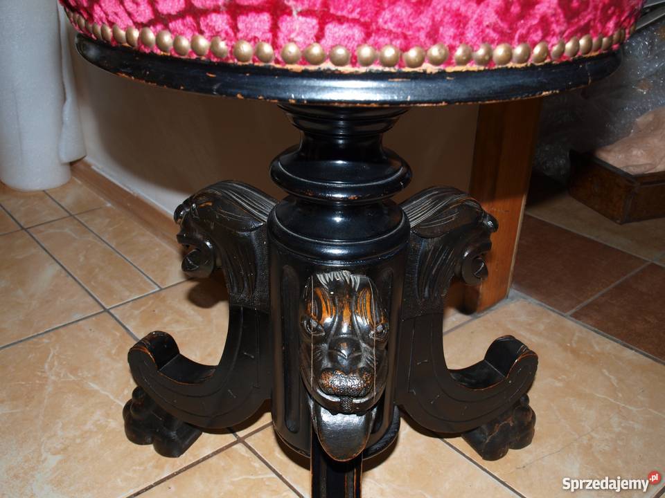 zabytkowy stołek taboret do pianina Antyki, Sztuka, Kolekcje Gdów