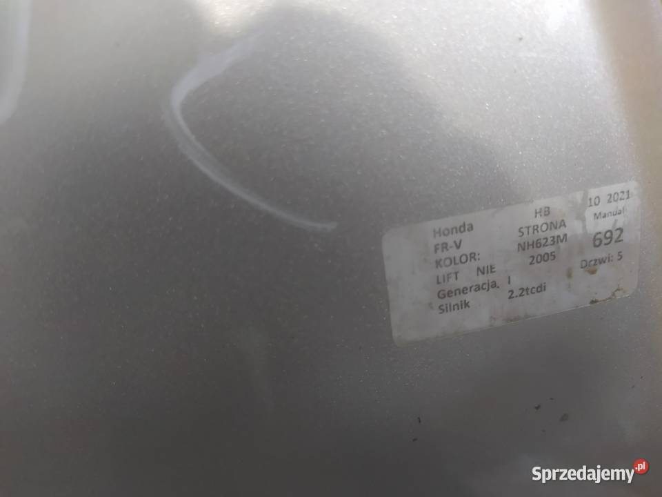 HONDA FRV MASKA NH623M osobowe Części samochodowe