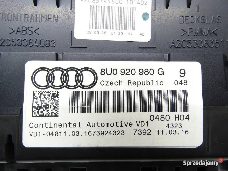 LICZNIK ZEGARY 8U0920980G 20 TDI AUDI Q3 8U LIFT