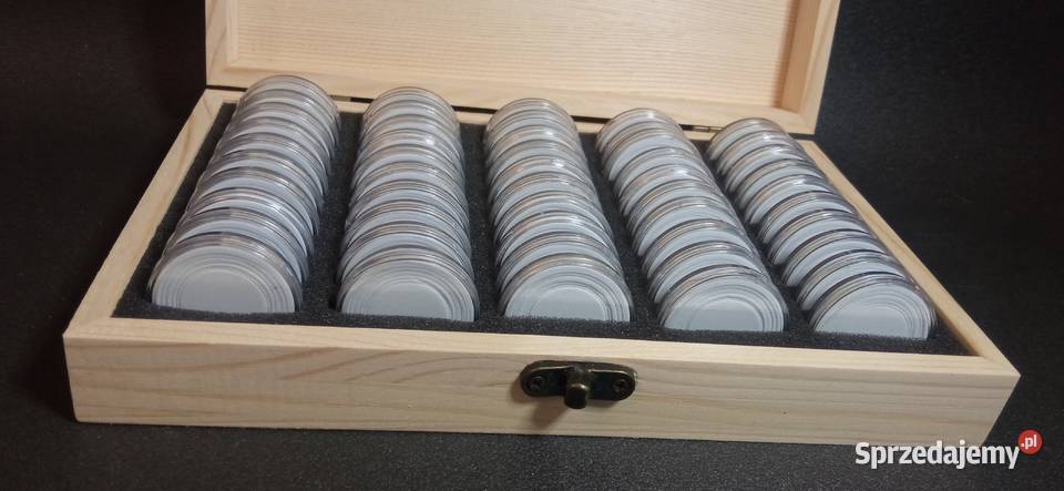 Etuii na monety kapsle skrzynka drewniana Poznań