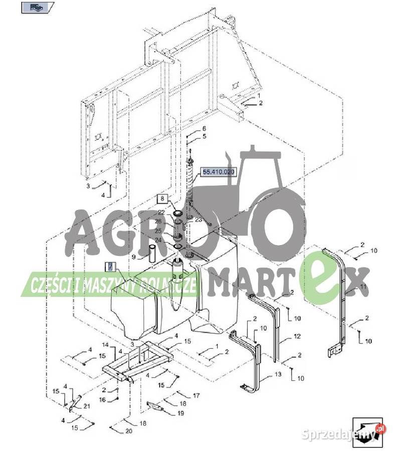 87334693 ZBIORNIK PALIWA 1000L CNH Wichrów