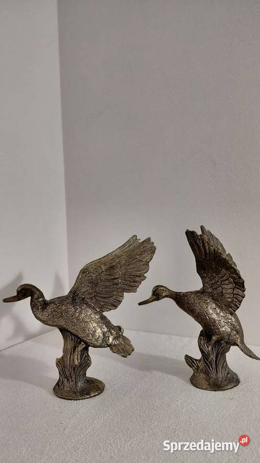 Para Posrebrzanych Figur kaczek Krzykawa