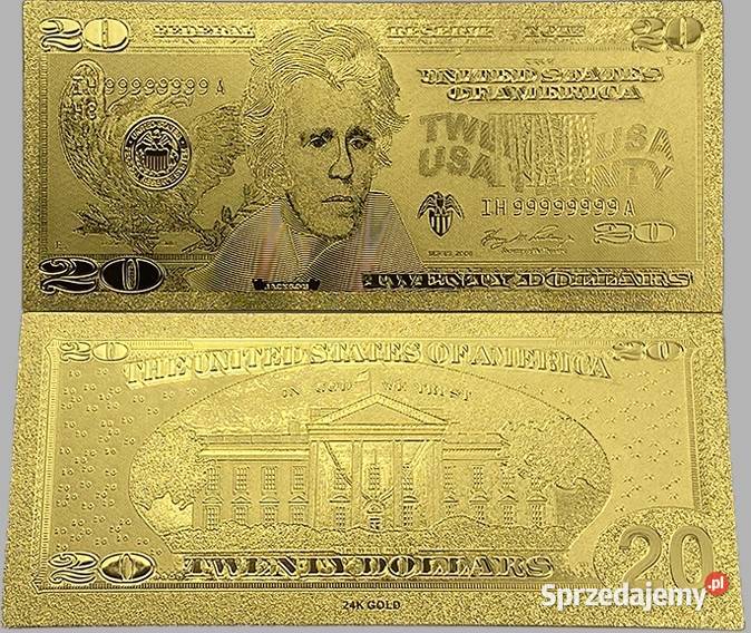 Komunia Prezent ZŁOTE BANKNOTY Dolar Euro Zestaw Sosnowiec