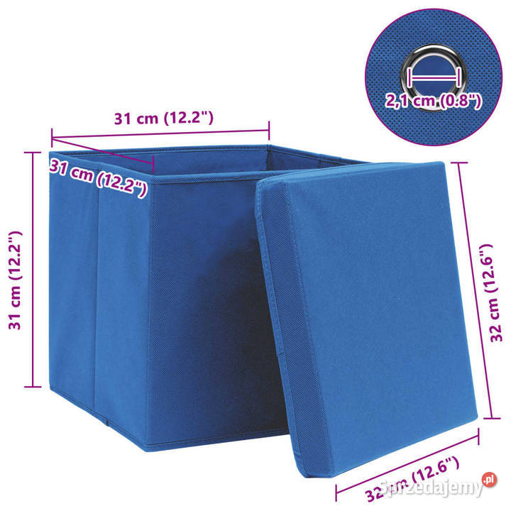 Pudełka z pokrywami 10 niebieskie 32x32x32 Warszawa