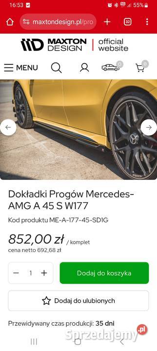 Maxton Design dokladki splitter Mercedes A 45 S sprzedam