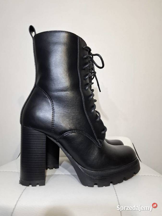 Barson 36 czarne botki damskie słupek platforma Kraków