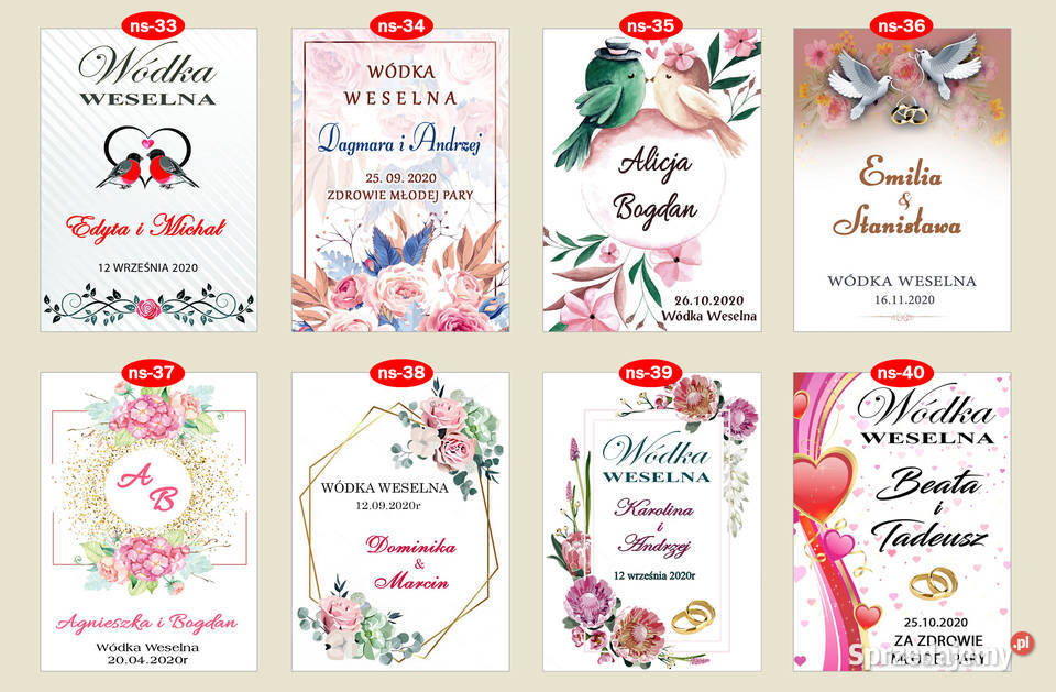 Naklejki Etykiety na wódkę alkohol butelki Dąbrowa Górnicza