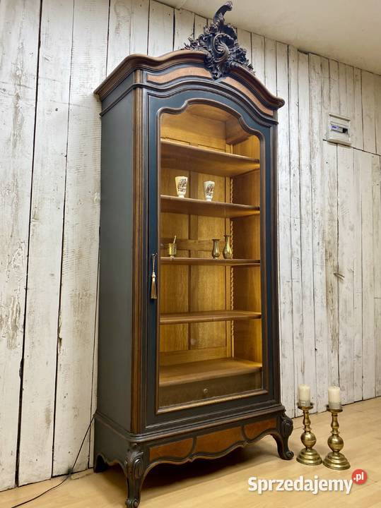 BIBLIOTEKA 1drzwiowa witryna antracyt Louis XV wielkopolskie Poznań